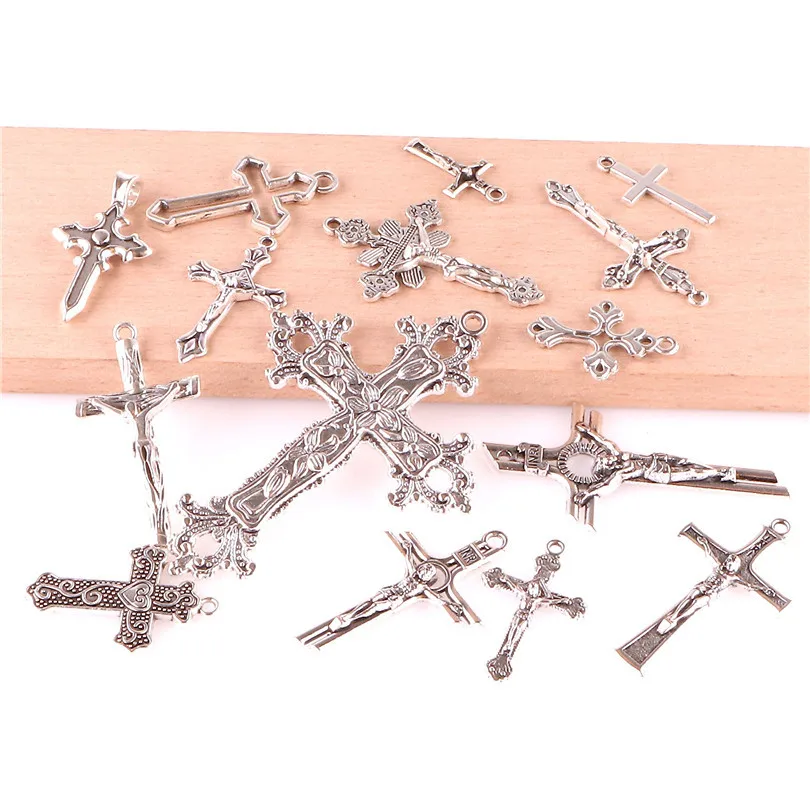15Pcs Random Mix Silver Color Cross Alloy Charms Pendant Handcraft Jesus Crucifix Jewelry Making Necklaces Supplies Accessories
15Pcs Random Mix Silver Color Cross Alloy Charms Pendant Handcraft Jesus Crucifix Jewelry Making Necklaces Supplies Accessories