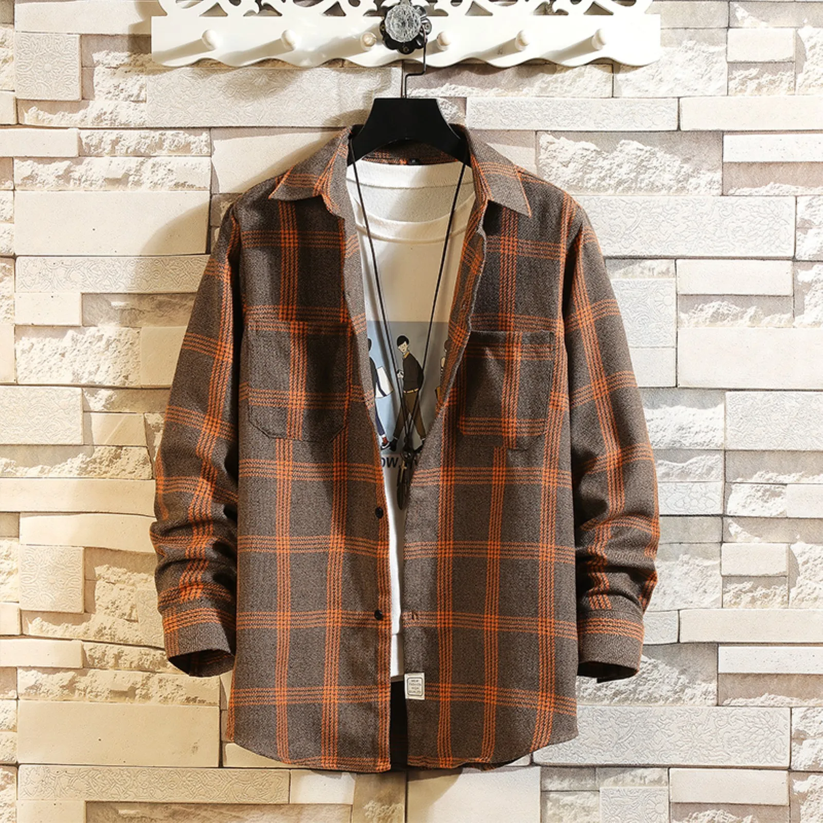 Мужская однобортная повседневная Пляжная футболка с отложным воротником и длинным рукавом
Мужская однобортная повседневная Пляжная футболка с отложным воротником и длинным рукавом