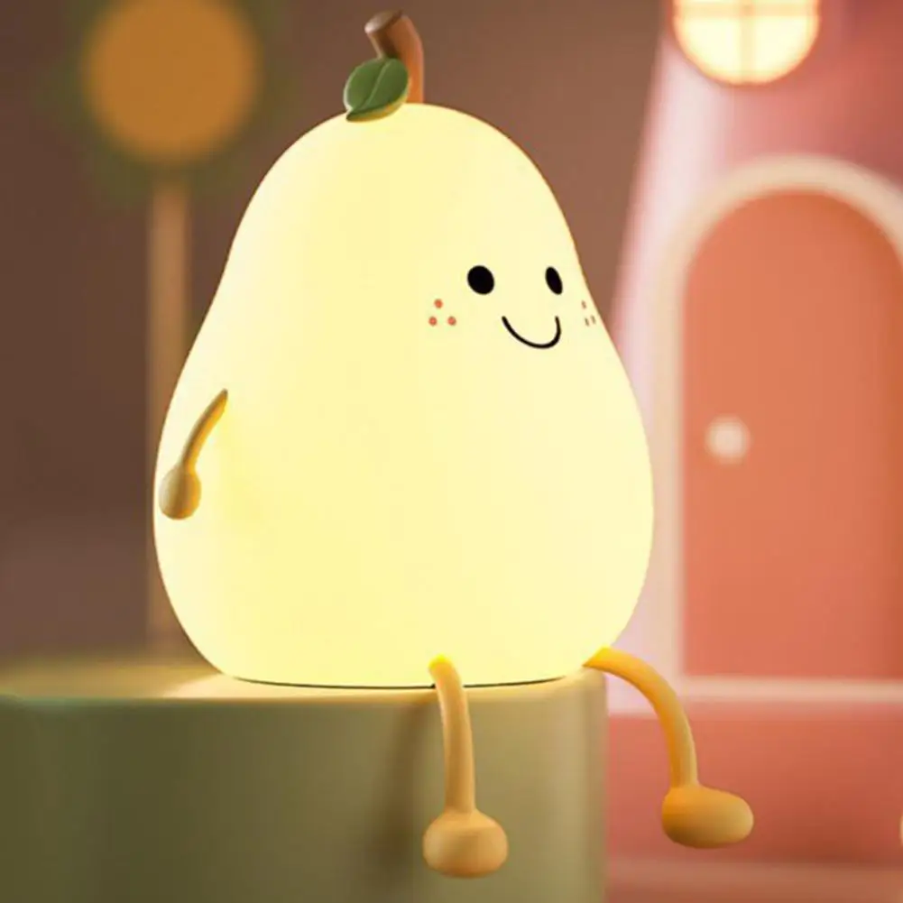 Cute Smile Pear Shape Silicone Led Night Light Usb Charging Color-changing Eye Protective Bedside Lamp
Cute Smile Pear Shape Silicone Led Night Light Usb Charging Color-changing Eye Protective Bedside Lamp