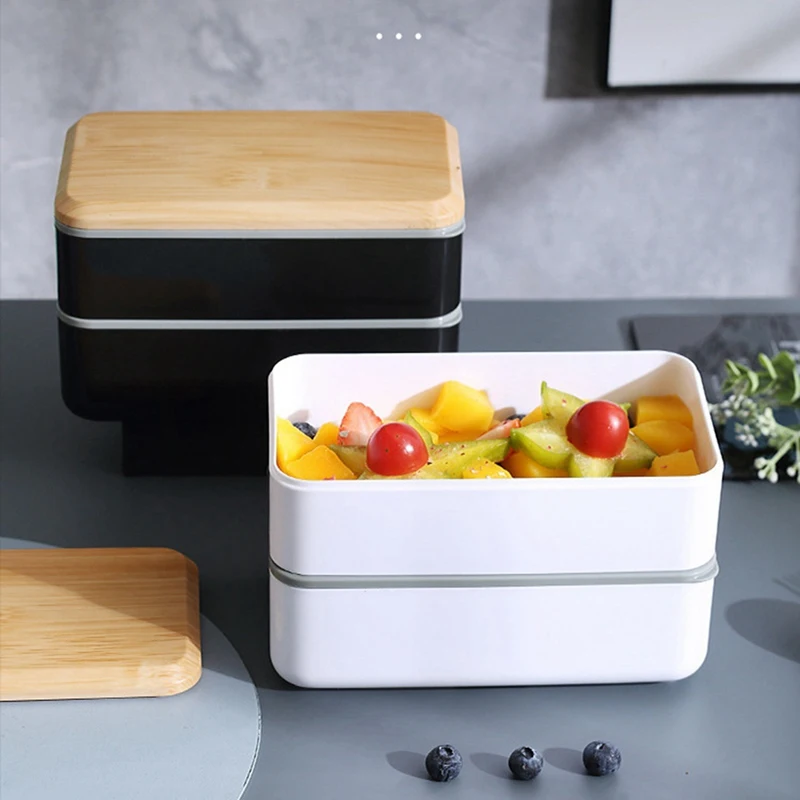 1400Ml Fashion Wooden Cover Lunch Box Double Layer Portable Microwave Bento Box Healthy Plastic Food Container
1400Ml Fashion Wooden Cover Lunch Box Double Layer Portable Microwave Bento Box Healthy Plastic Food Container
