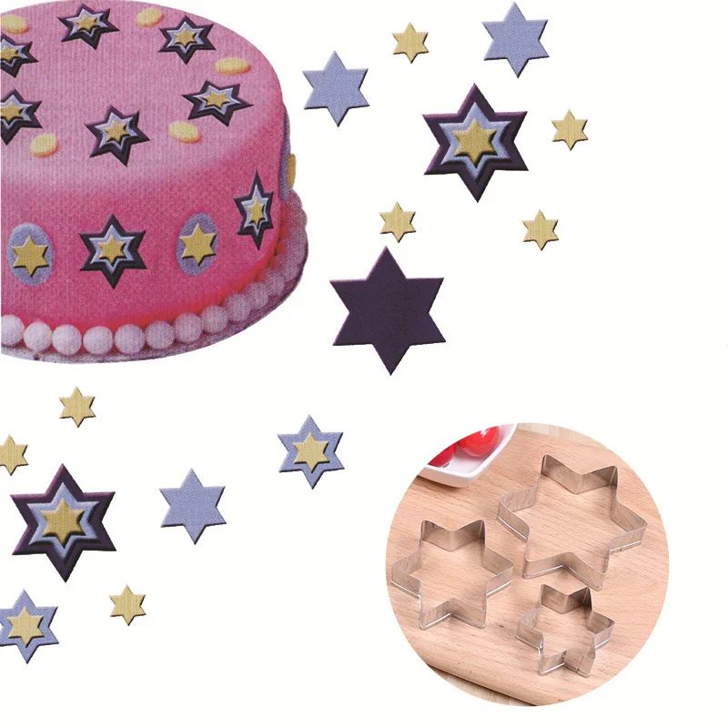 Cookie Mould 3pcs/Set Cake Decoration Fondant Baking Mold Hexagonal Star Shape Biscuit Mold Stainless Kitchen Baking Supplies
Cookie Mould 3pcs/Set Cake Decoration Fondant Baking Mold Hexagonal Star Shape Biscuit Mold Stainless Kitchen Baking Supplies