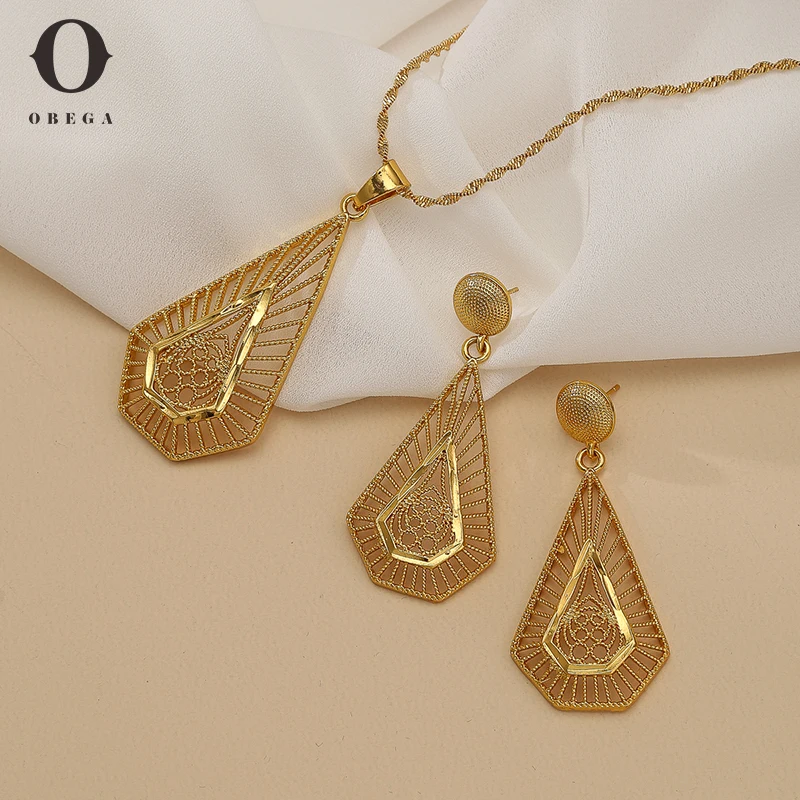 Obega Classic Geometric Jewelry Sets for Women Pentagon Pendant Gold Plated Necklace Earrings Set Vintage Wedding Jewelry Set
Obega Classic Geometric Jewelry Sets for Women Pentagon Pendant Gold Plated Necklace Earrings Set Vintage Wedding Jewelry Set