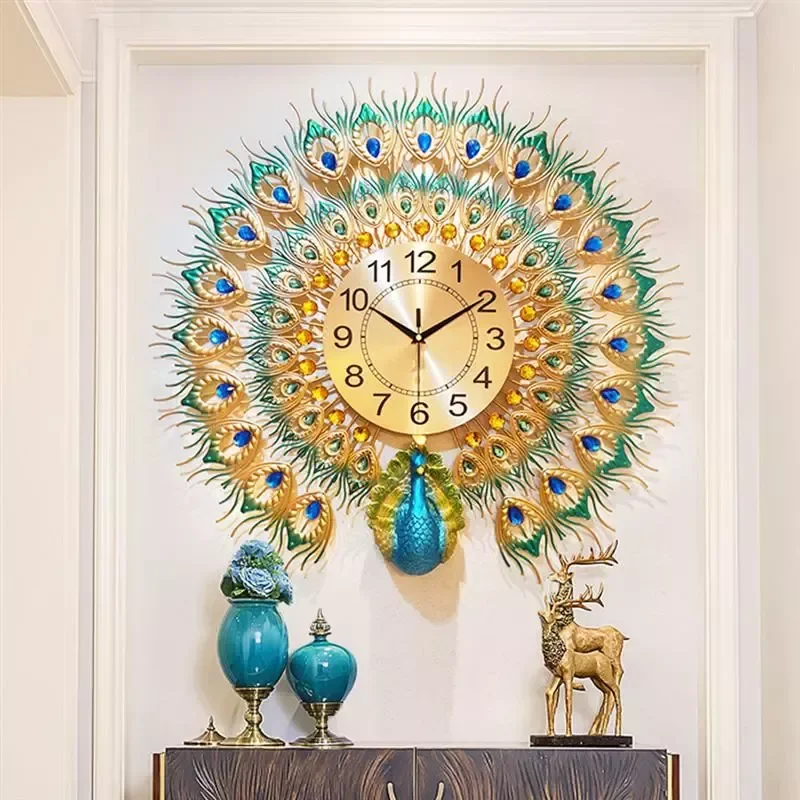 1pc Wall Clock Metal Peacock Clock Decorative Clock For Home Decor No Battery Living Room Klok Clock
1pc Wall Clock Metal Peacock Clock Decorative Clock For Home Decor No Battery Living Room Klok Clock
