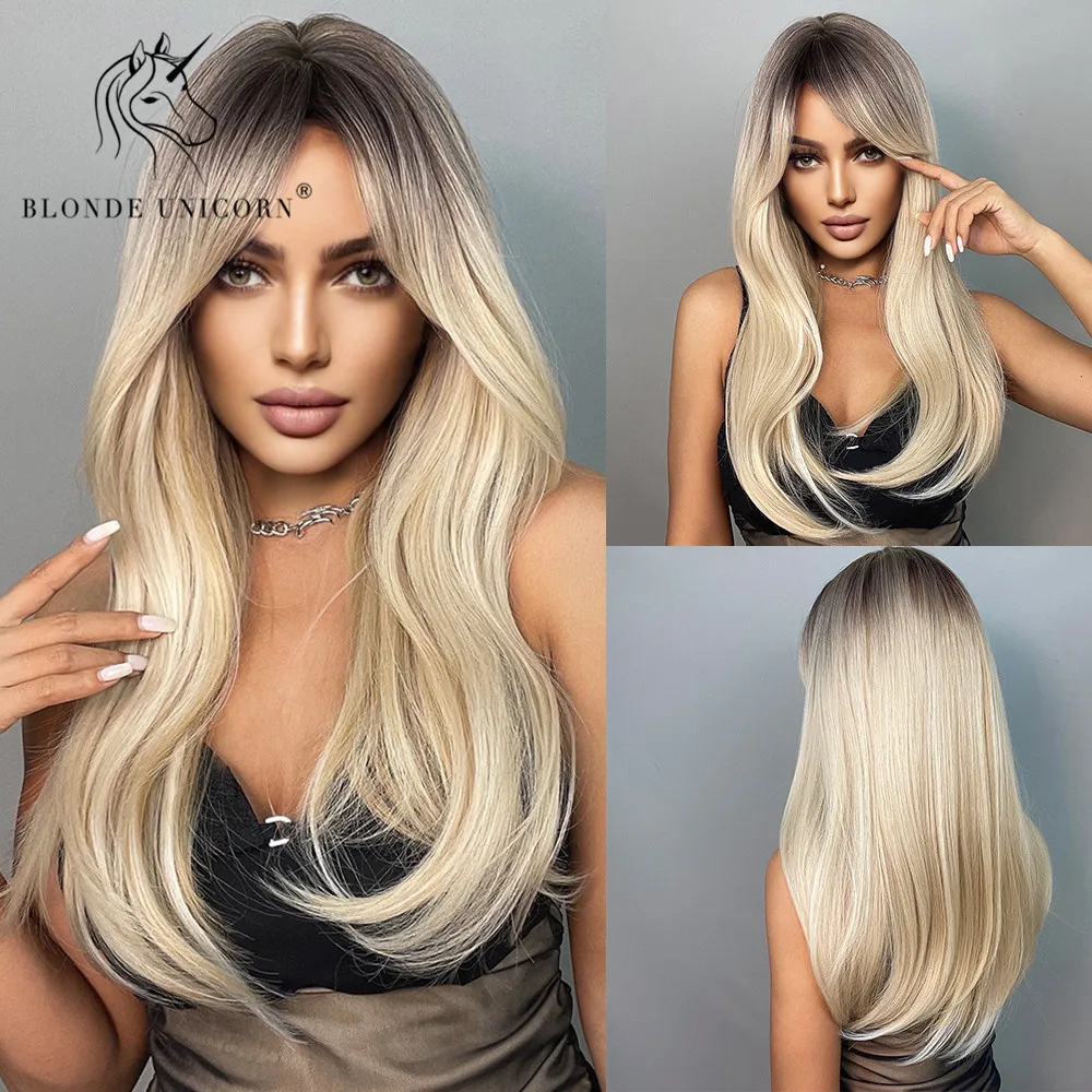 Blonde Unicorn Synthetic Long Straight Wig Black Root Ombre Blonde Brown Daily Hair Wigs for White Women Heat Resistant Fiber
Blonde Unicorn Synthetic Long Straight Wig Black Root Ombre Blonde Brown Daily Hair Wigs for White Women Heat Resistant Fiber