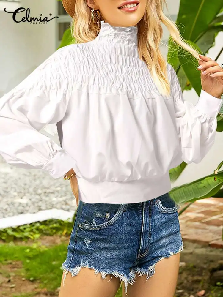 Celmia Women High Collar Blouses Elegant Waisted Tunic Casual Side Zipper Shirt Fashion Long Puff Sleeve Short Tops Streetwear
Celmia Women High Collar Blouses Elegant Waisted Tunic Casual Side Zipper Shirt Fashion Long Puff Sleeve Short Tops Streetwear