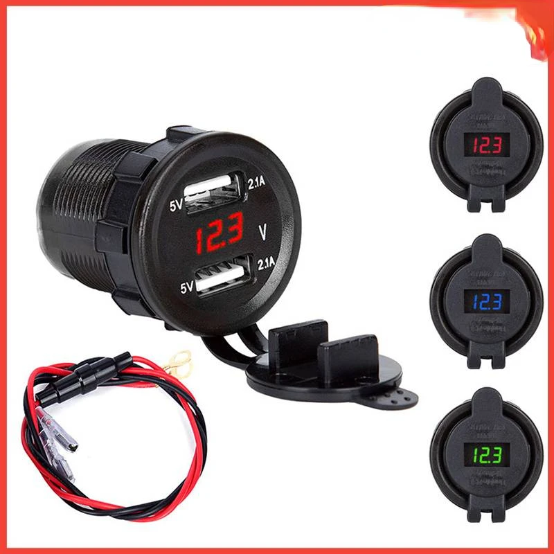 USB Charger Car Motorcycle Cigarette Lighter Socket Power Outlet for 12-24V Boat Truck Phone Charger LED Voltage Display
USB Charger Car Motorcycle Cigarette Lighter Socket Power Outlet for 12-24V Boat Truck Phone Charger LED Voltage Display