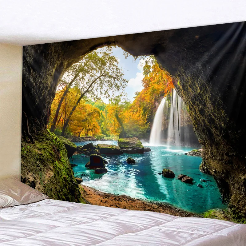 Beautiful Cave Waterfall Print Wall Hippie Tapestry Polyester Fabric Home Decor Wall Rug Carpets Hanging Big Couch Blanket
Beautiful Cave Waterfall Print Wall Hippie Tapestry Polyester Fabric Home Decor Wall Rug Carpets Hanging Big Couch Blanket