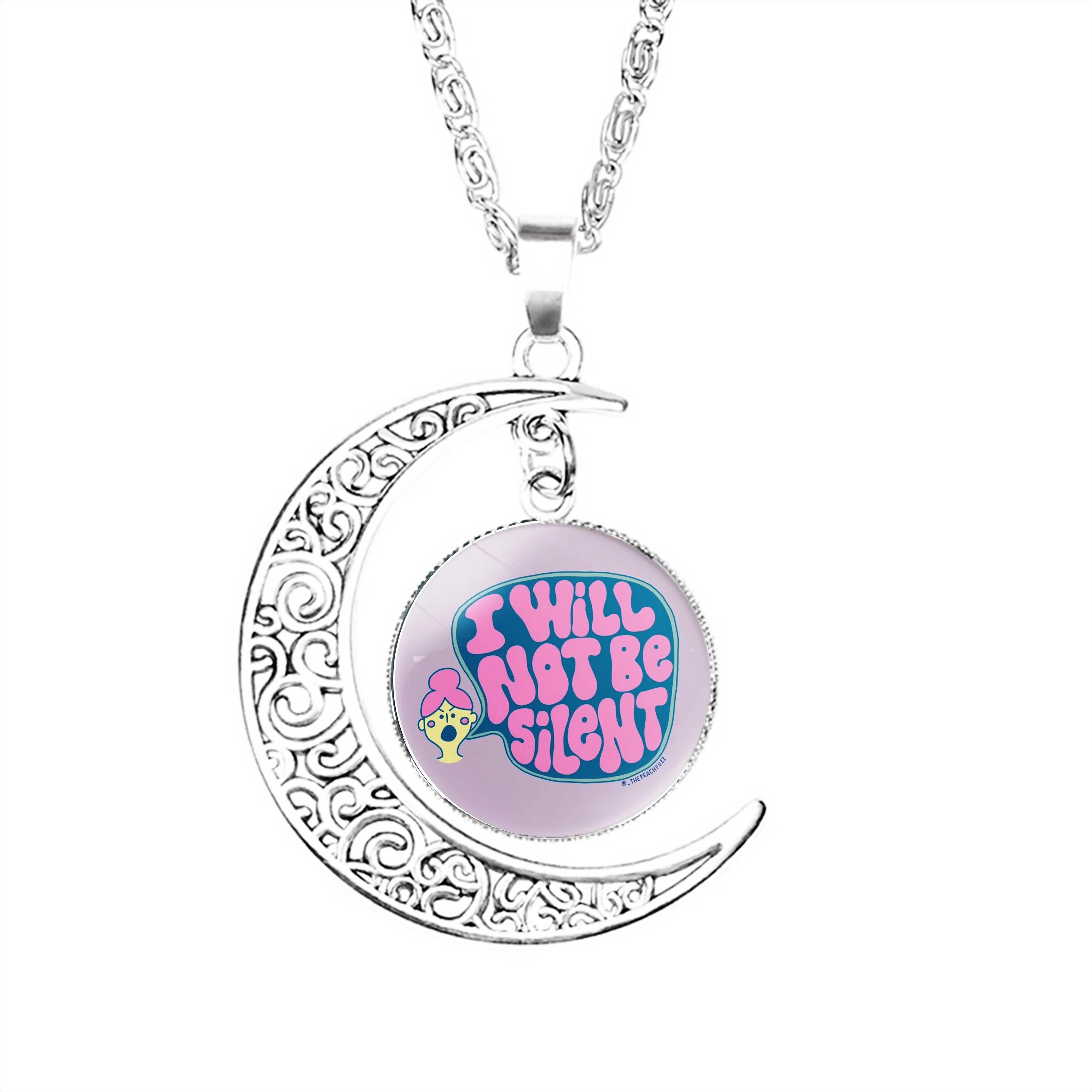 I Will Not Be Silent The Peach Fuzz Moon Necklace Women Boy Gifts Stainless Steel Fashion Lovers Men Dome Jewelry Jewelry
I Will Not Be Silent The Peach Fuzz Moon Necklace Women Boy Gifts Stainless Steel Fashion Lovers Men Dome Jewelry Jewelry