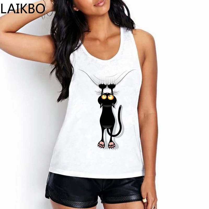 2020 Summer Women Vest Tank Tops Shirt Fashion Black Cat Kawaii Cartoon Harajuku Casual Print Sleeveless O-neck Female T-shirt
2020 Summer Women Vest Tank Tops Shirt Fashion Black Cat Kawaii Cartoon Harajuku Casual Print Sleeveless O-neck Female T-shirt