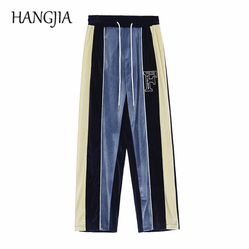 Retro Streetwear Colorblock Velour Track Pants for Men Embroidered Splice Wide Leg Sweatpants Loose Mopping Velvet Pants Hip Hop
Retro Streetwear Colorblock Velour Track Pants for Men Embroidered Splice Wide Leg Sweatpants Loose Mopping Velvet Pants Hip Hop