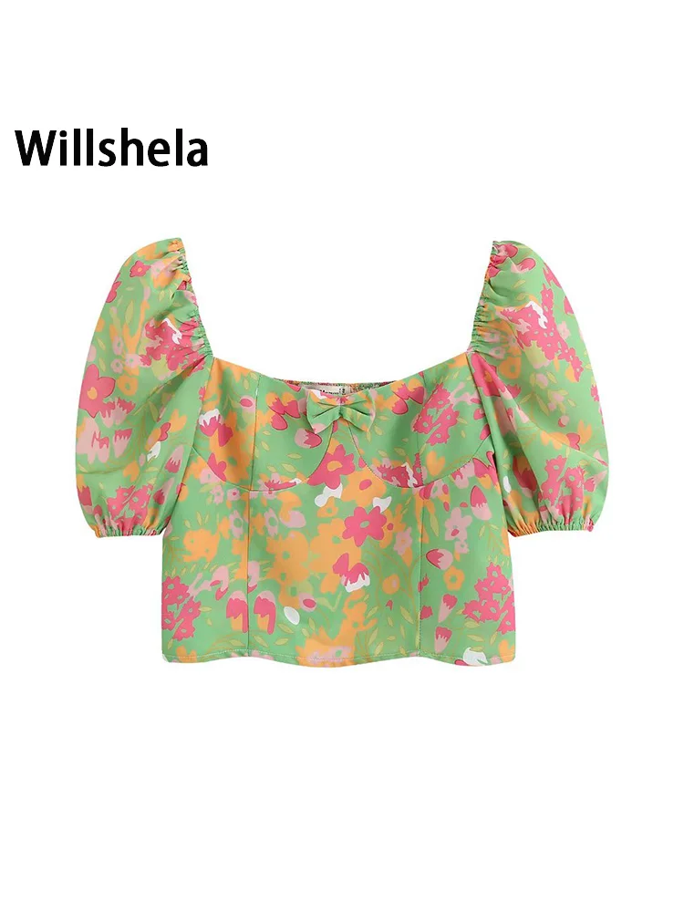 Willshela женские модные укороченные рубашки с цветочным принтом винтажные короткие пышные рукава v-образный вырез женский шикарный женский ук... 
Willshela женские модные укороченные рубашки с цветочным принтом винтажные короткие пышные рукава v-образный вырез женский шикарный женский ук...