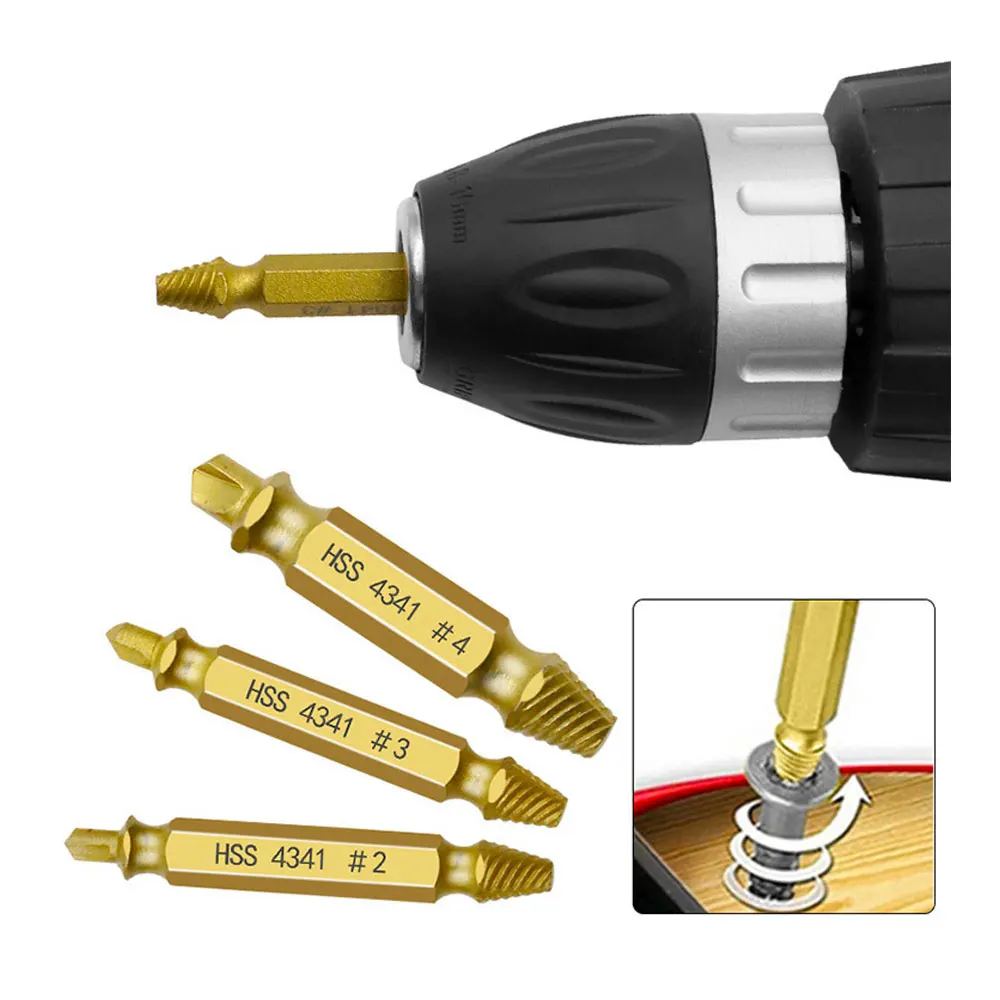 4/5/6Pcs 4341 Titanium Screw Extractor Set Drill Bits Easy Out Guide Broken Damage Screws Bolt Remover
4/5/6Pcs 4341 Titanium Screw Extractor Set Drill Bits Easy Out Guide Broken Damage Screws Bolt Remover