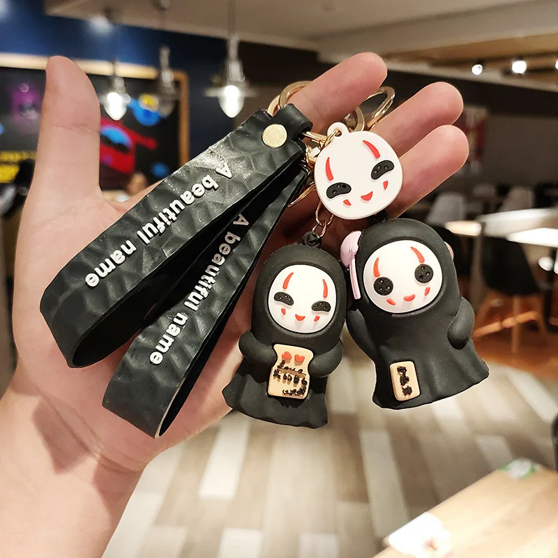 Anime Movie Spirited Away No Face Man Cartoon Faceless Man Keychains with Black Strap Backpack Car Key Pendant Gift for Lover
Anime Movie Spirited Away No Face Man Cartoon Faceless Man Keychains with Black Strap Backpack Car Key Pendant Gift for Lover