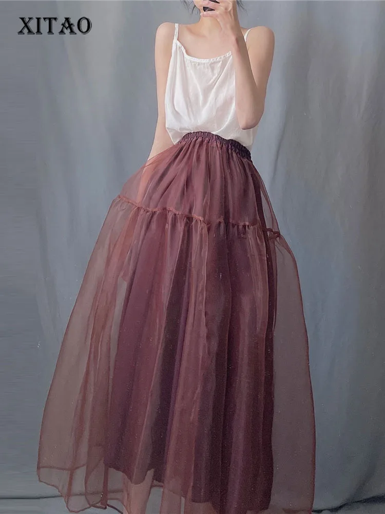XITAO High Waist Skirt Large Swing Organza Tutu Skirt Beautiful Double Umbrella Solid Color Mesh Elastic Waist Skirt WMD5305
XITAO High Waist Skirt Large Swing Organza Tutu Skirt Beautiful Double Umbrella Solid Color Mesh Elastic Waist Skirt WMD5305