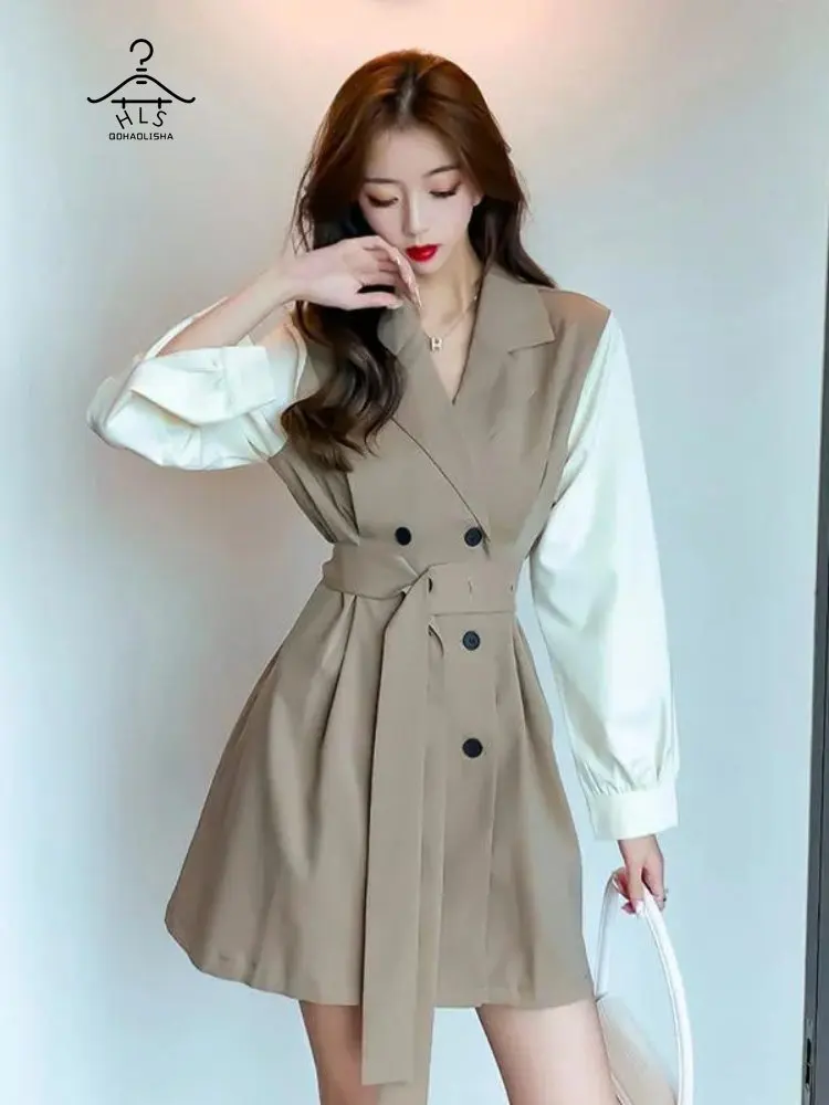 Autumn New Korean Fashion Suit Collar Women Dress Elegant Literary Artistic Style Women's Clothes Slim Dress with A Small Waist
Autumn New Korean Fashion Suit Collar Women Dress Elegant Literary Artistic Style Women's Clothes Slim Dress with A Small Waist