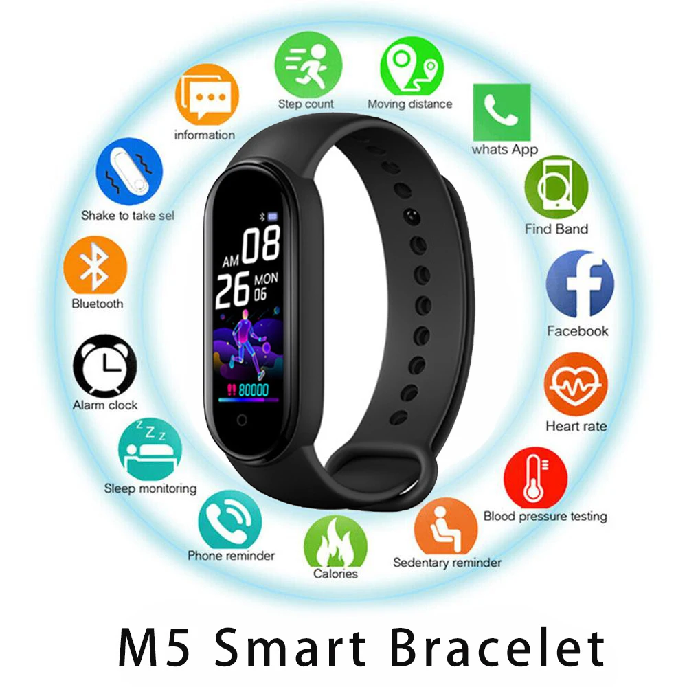M5 Smart Watch Men Blood Pressure Waterproof Smartwatch Women Heart Rate Monitor Fitness Tracker Bracelet Sport For Android IOS
M5 Smart Watch Men Blood Pressure Waterproof Smartwatch Women Heart Rate Monitor Fitness Tracker Bracelet Sport For Android IOS