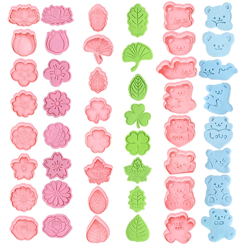

8pc 3D Flower Shape Cookie Mold Cartoon Animal Cake Biscuit Cutters Stamp Fondant Mould Home Kitchen Baking Pastry Bakeware Tool