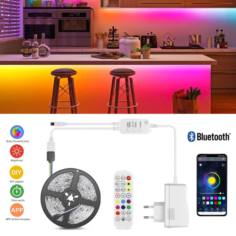 led light with bluetooth app room led light 10M 15M/Roll RGB flexible led strip 12V bedroom ceiling wall cabinet neon decoration
led light with bluetooth app room led light 10M 15M/Roll RGB flexible led strip 12V bedroom ceiling wall cabinet neon decoration