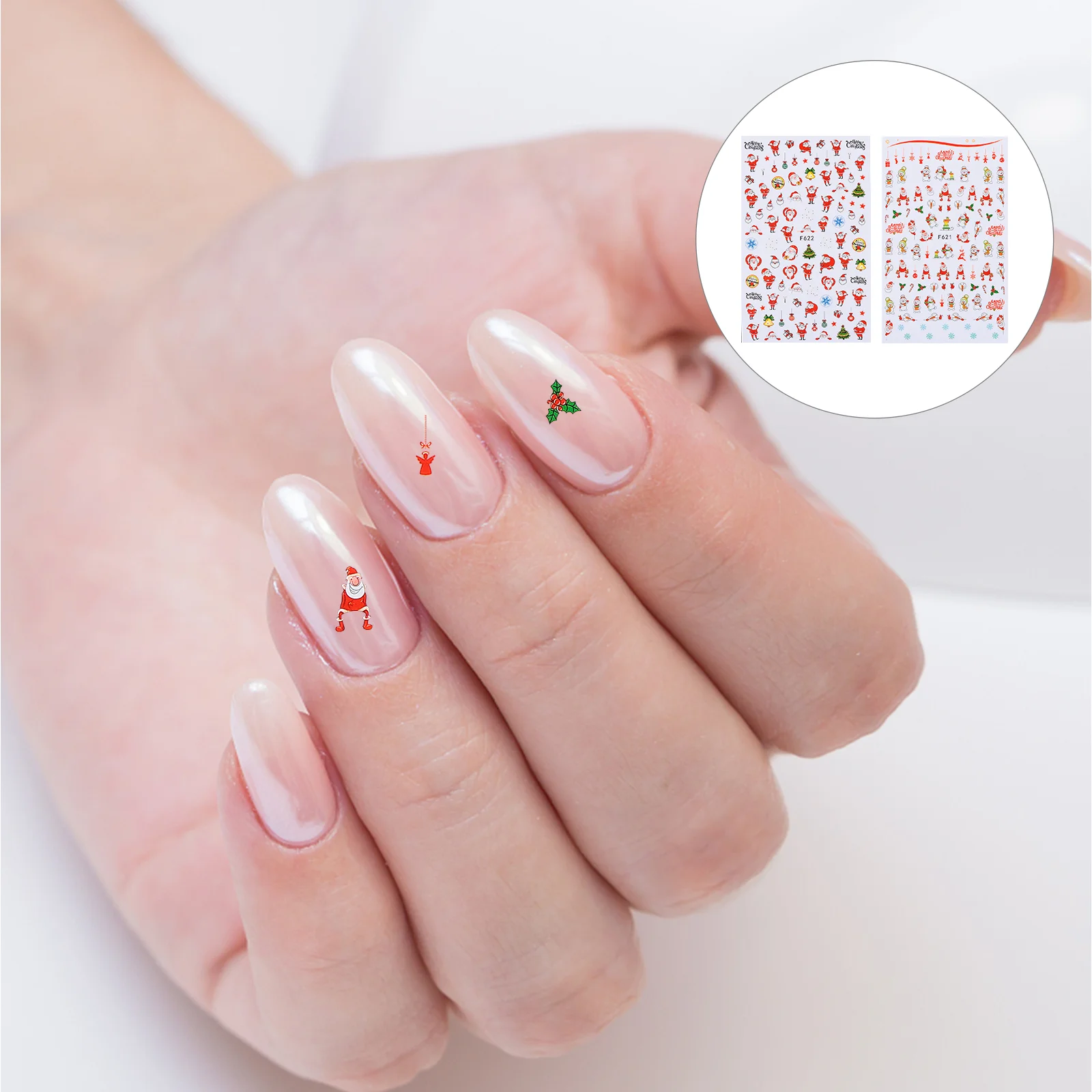 6pcs Christmas Nail Stickers Santa Claus Snowman Xmas Tree Transfer Nail Decals Winter Festiaval Fingernail Stickers for 
6pcs Christmas Nail Stickers Santa Claus Snowman Xmas Tree Transfer Nail Decals Winter Festiaval Fingernail Stickers for