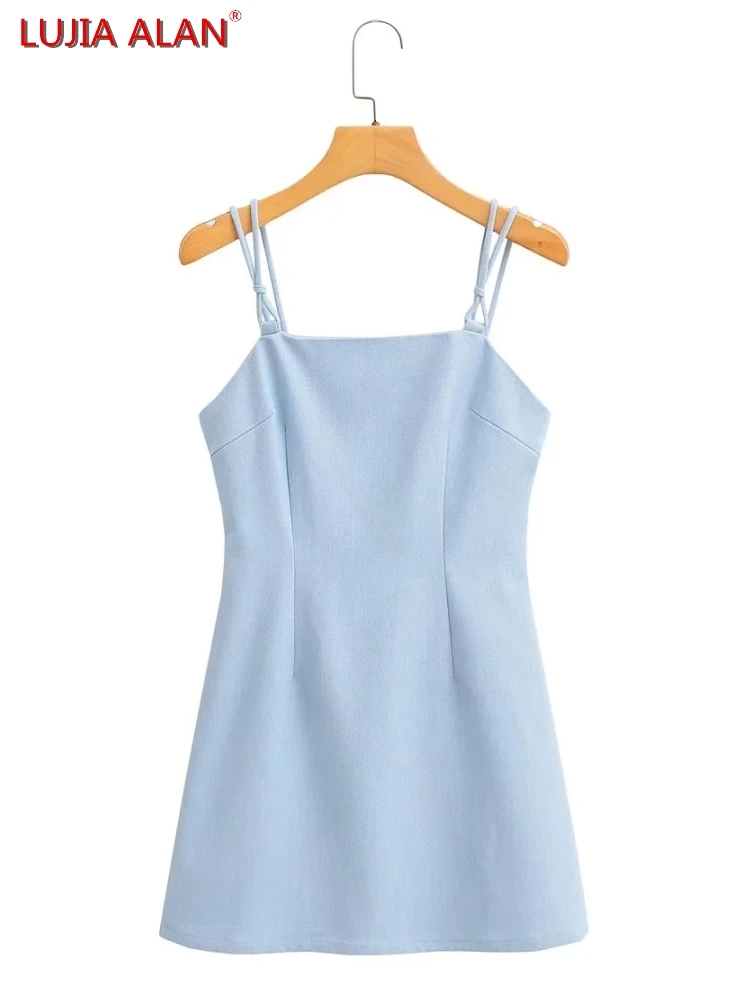 Women Solid Slim Mini Sling Dress Summer Female Sleeveless Vestidos LUJIA ALAN WD205
Women Solid Slim Mini Sling Dress Summer Female Sleeveless Vestidos LUJIA ALAN WD205