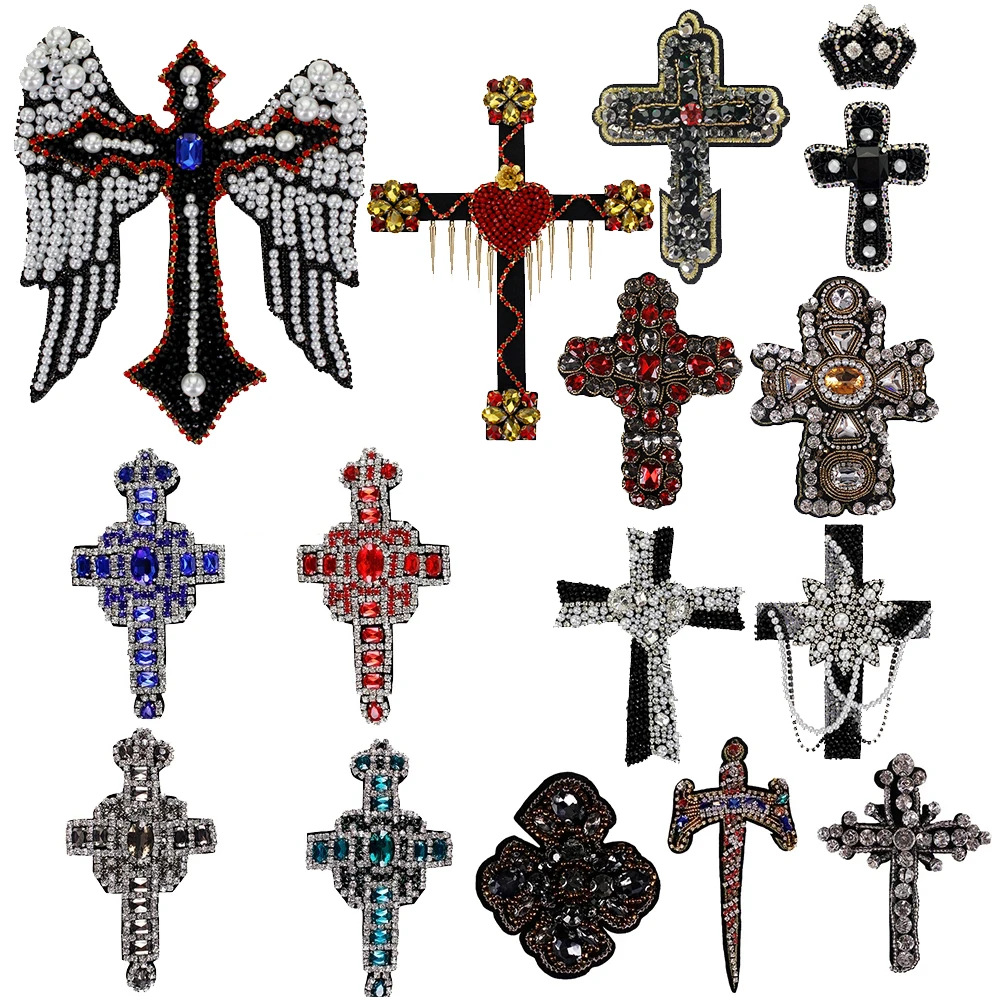 1piece DIY Craft Beaded Crystal Rhinestones Cross Design Wings Patches Applique Sew on Clothes Bags Decorated TH507
1piece DIY Craft Beaded Crystal Rhinestones Cross Design Wings Patches Applique Sew on Clothes Bags Decorated TH507