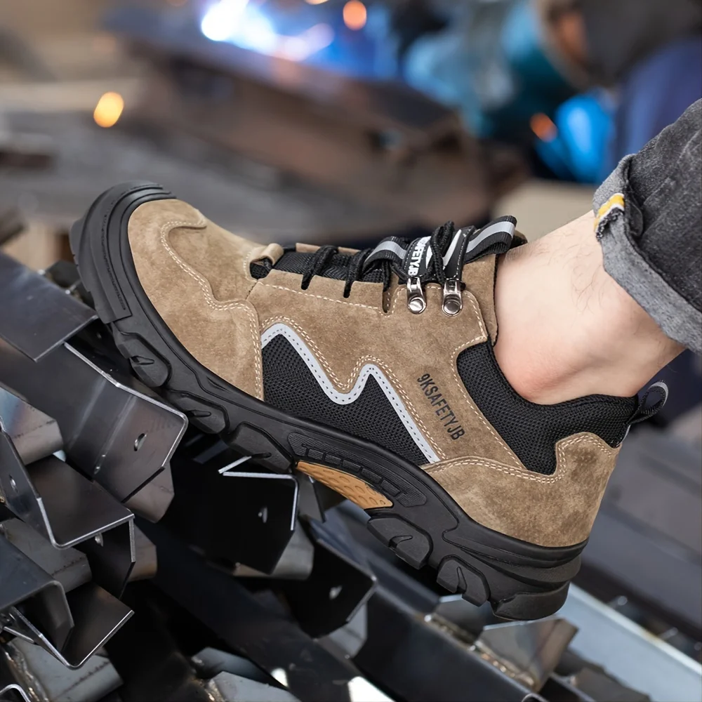 Men's High Top Color Block Mesh Breathable Anti-skid Wear-resistant Insulated Puncture Proof Steel Toe Lace Up Work Safety Shoes
Men's High Top Color Block Mesh Breathable Anti-skid Wear-resistant Insulated Puncture Proof Steel Toe Lace Up Work Safety Shoes