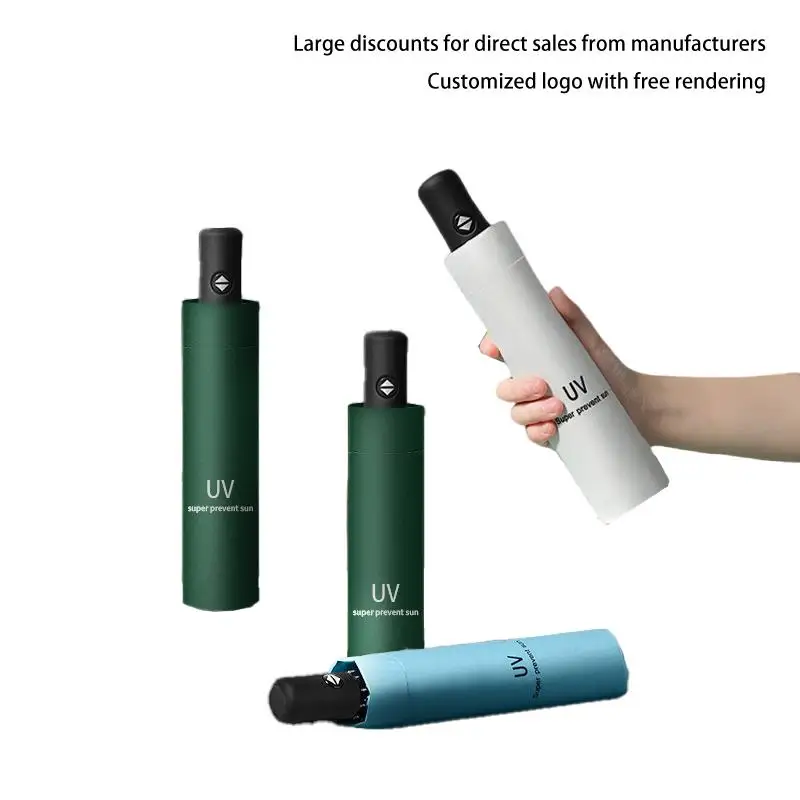 Женский складной автоматический зонт для защиты от солнца и ультрафиолета 
Женский складной автоматический зонт для защиты от солнца и ультрафиолета