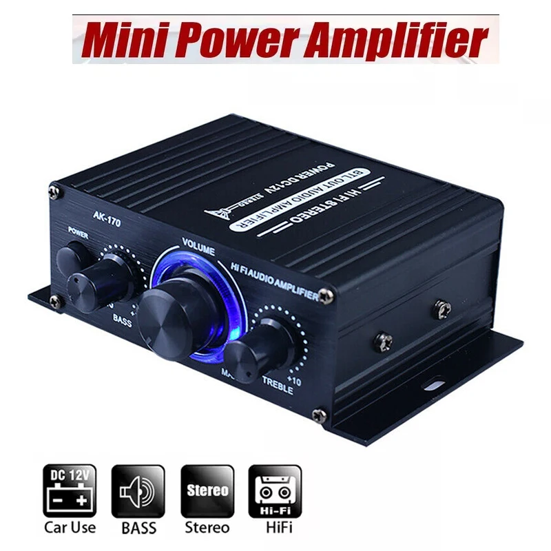 AK170 Hifi 12V Car Amplifier Home Stereo Subwoofer Amplifier Sound Speaker LED Display Digital Audio Processor Auto Music Player
AK170 Hifi 12V Car Amplifier Home Stereo Subwoofer Amplifier Sound Speaker LED Display Digital Audio Processor Auto Music Player