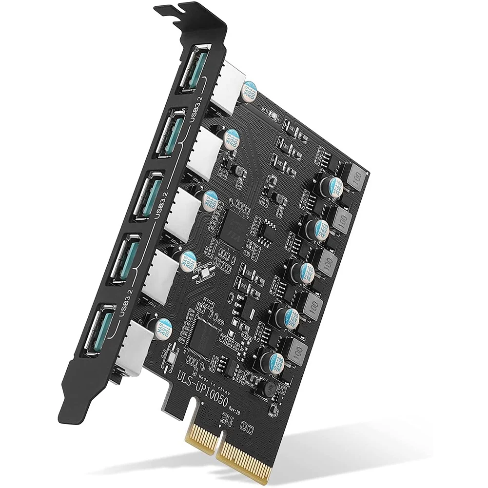PCI-E to USB 3.2 Card, 5 Port Expansion Card, PCIe USB Motherboard Card for PC Desktop, Support Windows 7/8/10 Linux
PCI-E to USB 3.2 Card, 5 Port Expansion Card, PCIe USB Motherboard Card for PC Desktop, Support Windows 7/8/10 Linux