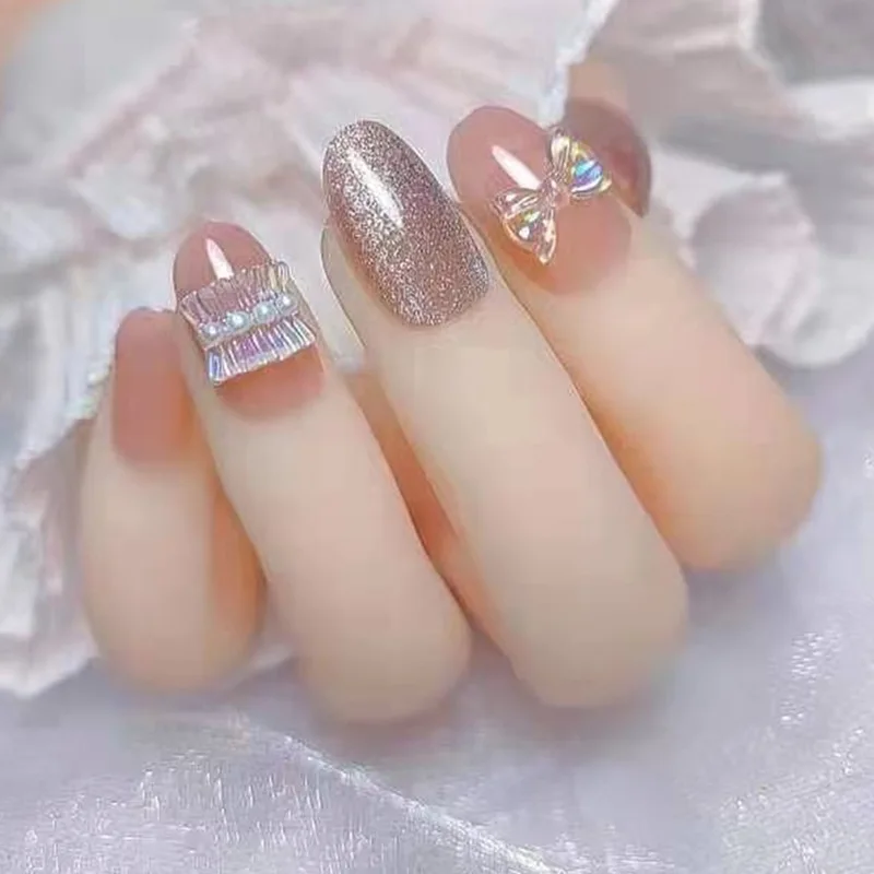 24PCS Shiny Bow Press On Nails Sweet Style Short Fake with Glue Removable Wearable Artificial Durable And Breathable Salon DIY
24PCS Shiny Bow Press On Nails Sweet Style Short Fake with Glue Removable Wearable Artificial Durable And Breathable Salon DIY