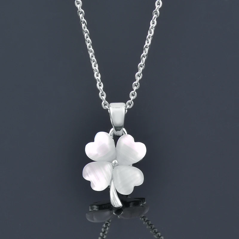 

KIOOZOL Pink White Opal Flower Pendant Choker Necklace for Women Wedding Party Fashion Jewelry Accessories 076 KO1