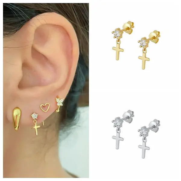 925 Sterling Silver Needle Cross Pendant Tiny Stud Earrings for Women Fashion Light Luxury Geometric Earrings Wedding Jewelry
925 Sterling Silver Needle Cross Pendant Tiny Stud Earrings for Women Fashion Light Luxury Geometric Earrings Wedding Jewelry