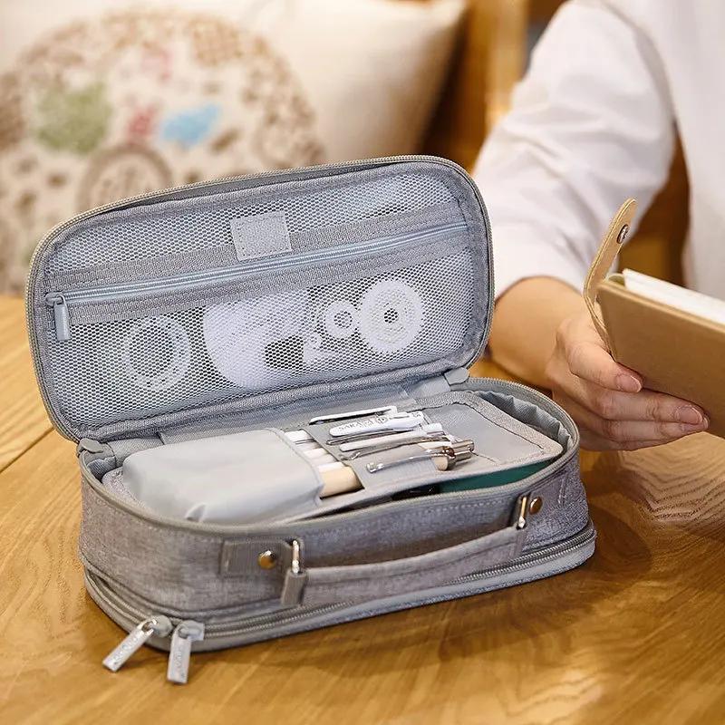 Canvas Double Layer Pencil Case Large Capacity School Student Kids Make Up Bag Pen Box Pouch Pencil Bags Stationery Gift Supply
Canvas Double Layer Pencil Case Large Capacity School Student Kids Make Up Bag Pen Box Pouch Pencil Bags Stationery Gift Supply