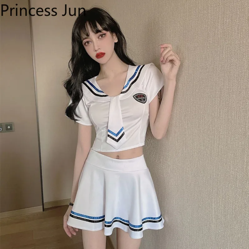 Пикантная японская модная форма, летние костюмы из 2 предметов, милый короткий топ с матросским воротником и мини-юбка Jk для девочек, милые костюмы в стиле Харадзюку, Лолита
Пикантная японская модная форма, летние костюмы из 2 предметов, милый короткий топ с матросским воротником и мини-юбка Jk для девочек, милые костюмы в стиле Харадзюку, Лолита