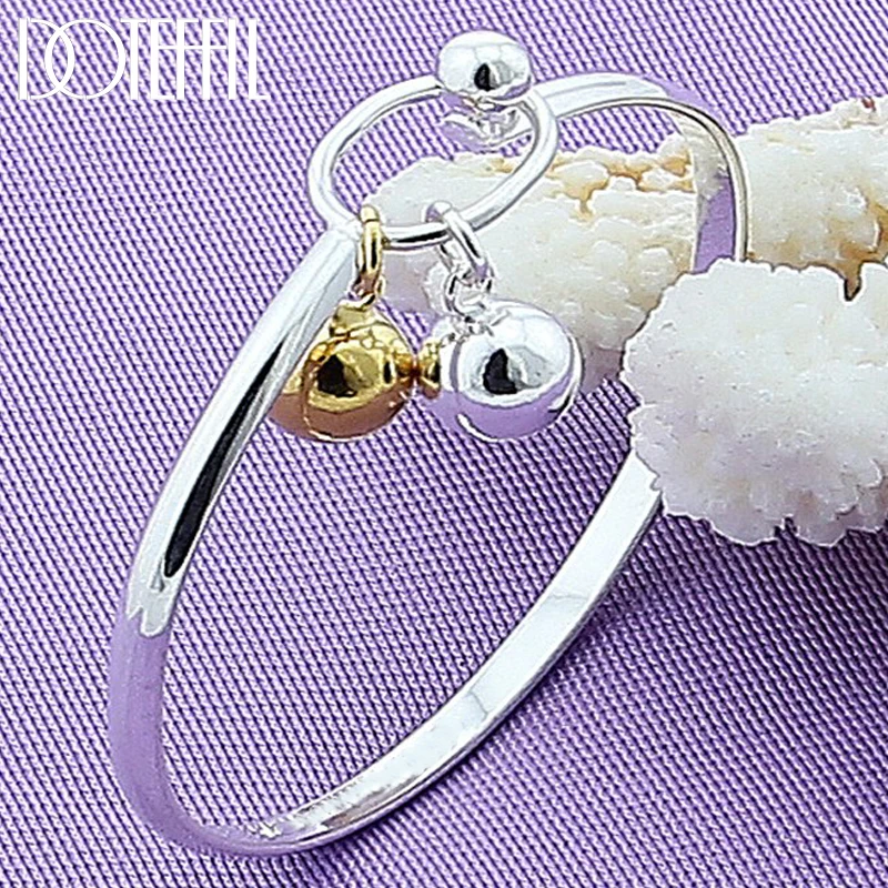 DOTEFFIL 925 Sterling Silver Smooth Double Bead Bangle Bracelet For Woman Fashion Wedding Engagement Party Jewelry
DOTEFFIL 925 Sterling Silver Smooth Double Bead Bangle Bracelet For Woman Fashion Wedding Engagement Party Jewelry