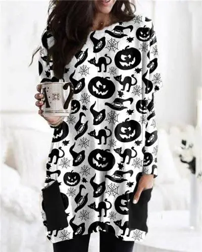 New long sleeve 3D pumpkin creative printing round neck long sleeve loose Sweatshirt women's fashion pullover pocket sweater
New long sleeve 3D pumpkin creative printing round neck long sleeve loose Sweatshirt women's fashion pullover pocket sweater