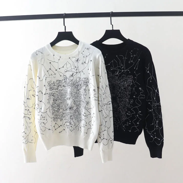 2021 new industry embroidery pattern ladies round neck pullover all-match knitted sweater long-sleeved sweater bottoming shirt
2021 new industry embroidery pattern ladies round neck pullover all-match knitted sweater long-sleeved sweater bottoming shirt