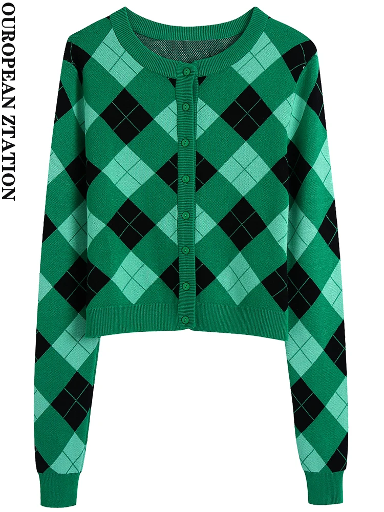 Женская мода 2022 za с круглым вырезом и ромбами, вязаный кардиган, свитер, винтажный, с длинным рукавом, на пуговицах, женская верхняя одежда, ш...
Женская мода 2022 za с круглым вырезом и ромбами, вязаный кардиган, свитер, винтажный, с длинным рукавом, на пуговицах, женская верхняя одежда, ш...