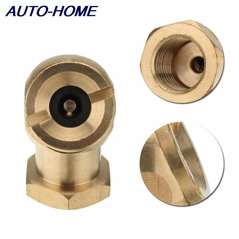 

1pc 1/4" NPT Golden Tyre Inflator Valve Connector Air Chuck Ball Tire Clip Lock-On