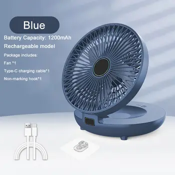 Folding Fan Wall-Mounted Desktop Table Rechargeable Wireless Household Dual-Use Kitchen Fan Air Cooling For Home Office