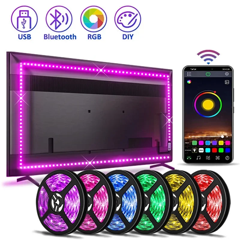USB LED Strip Light 5V RGB TV Backlight Bluetooth Flexible LED Lamp Tape Ribbon RGB Self-adhesive Desktop Diode 20M 15M 10M 5M
USB LED Strip Light 5V RGB TV Backlight Bluetooth Flexible LED Lamp Tape Ribbon RGB Self-adhesive Desktop Diode 20M 15M 10M 5M