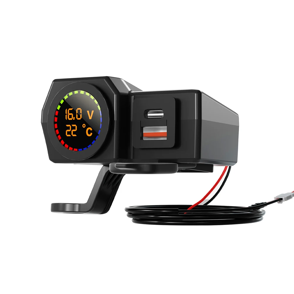 Motorcycle Charger 12-24V Dual USB Handlebar charger independent switch Quick Charge Waterproof Silicone + ABS plastic
Motorcycle Charger 12-24V Dual USB Handlebar charger independent switch Quick Charge Waterproof Silicone + ABS plastic