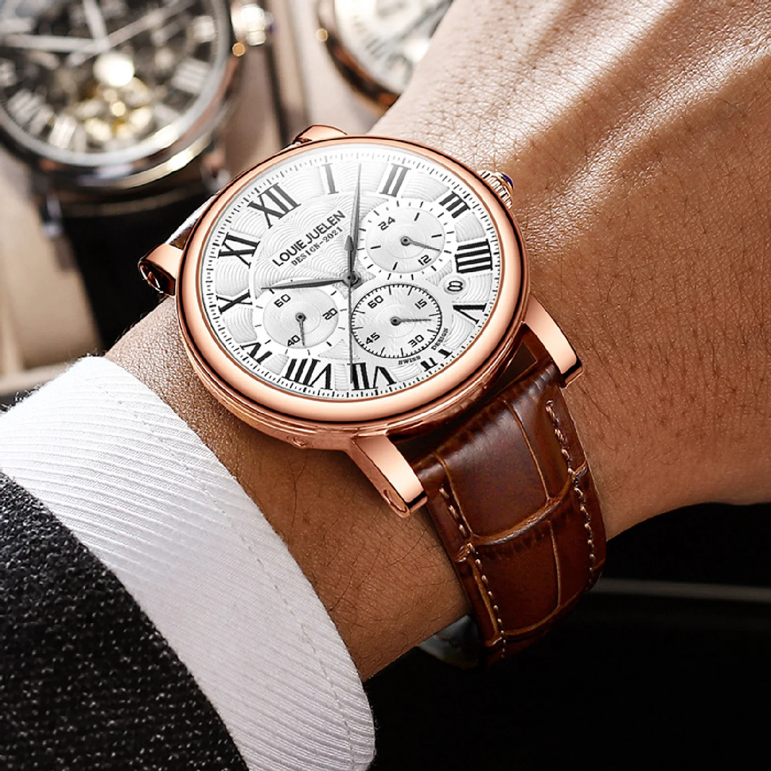 2022 new multifunctional Top brand luxury Men watches business mens watch three eye six needle Fashion Clock Man Quartz Watch
2022 new multifunctional Top brand luxury Men watches business mens watch three eye six needle Fashion Clock Man Quartz Watch