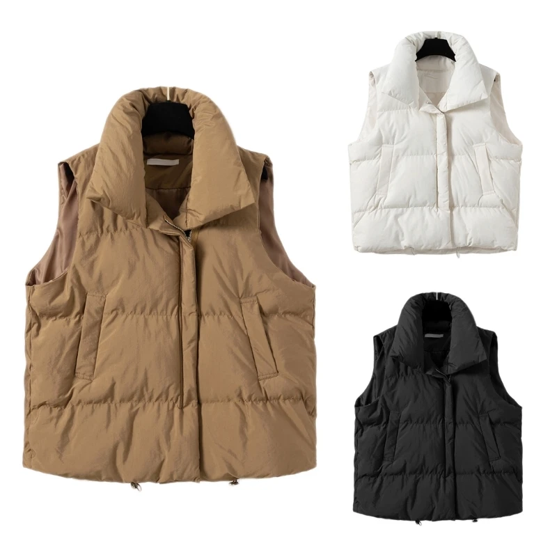 F42F Winter Cotton Vest Womens Warm Coat Turn-down Collar Zipper Down Cotton
F42F Winter Cotton Vest Womens Warm Coat Turn-down Collar Zipper Down Cotton