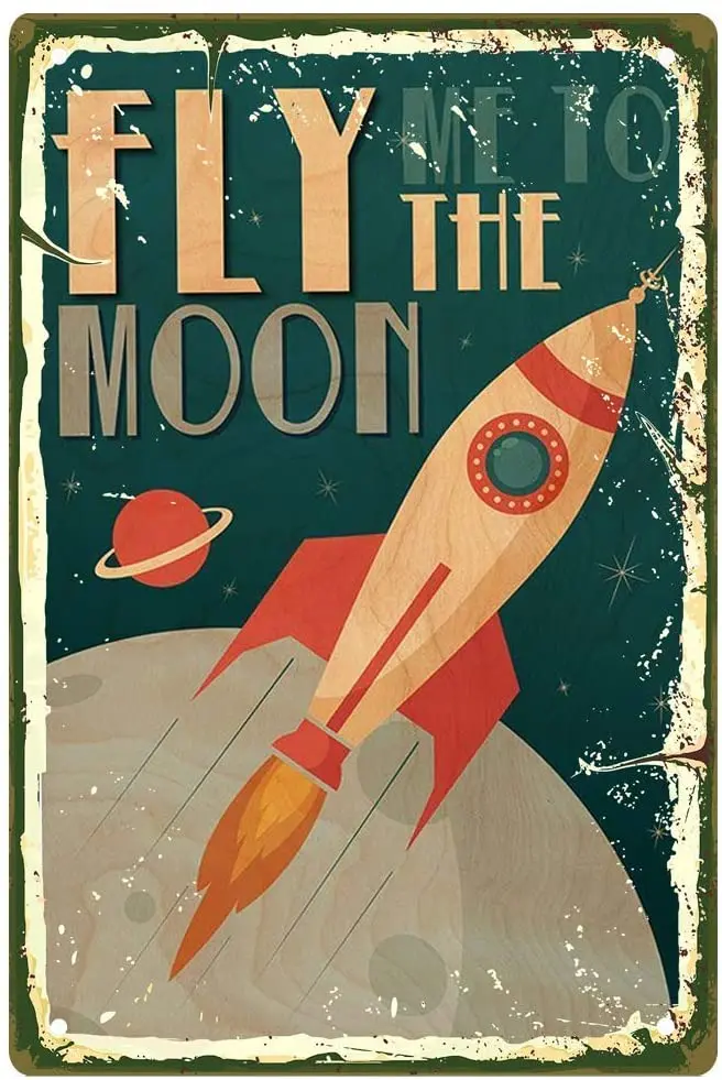 Tin Sign Retro Fly Me to The Moon Bar Club Pub Restaurant Fashion Fun Wall Decoration 20x30 Inches
Tin Sign Retro Fly Me to The Moon Bar Club Pub Restaurant Fashion Fun Wall Decoration 20x30 Inches