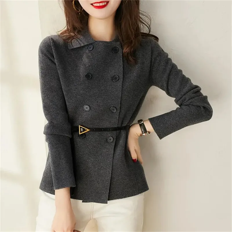Spring Casual Belt Short Knitted Cardigan Top Women Long Sleeve Solid Color Autumn Sweater Vintage Cardigan Korean Ladies Jumper
Spring Casual Belt Short Knitted Cardigan Top Women Long Sleeve Solid Color Autumn Sweater Vintage Cardigan Korean Ladies Jumper