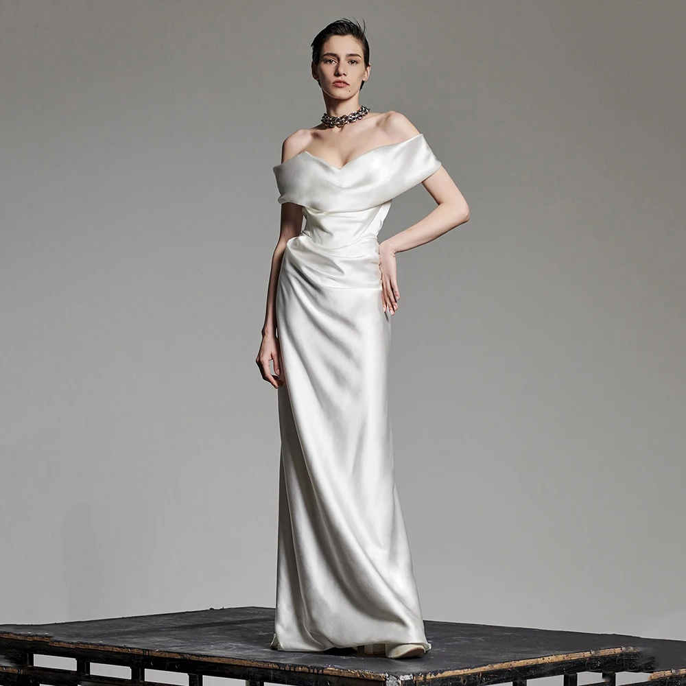 High Quality A Line Off The Shoulder Wedding Dresses For Women 2023 Sweep Train Satin Bridal Gowns Robe De Mariée
High Quality A Line Off The Shoulder Wedding Dresses For Women 2023 Sweep Train Satin Bridal Gowns Robe De Mariée