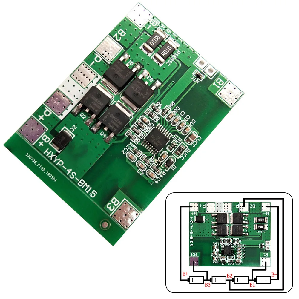 4S 12.8V 14.4V 16.8V Lithium Battery Charge Protection Board BMS PCB 4 Cell 3.2V High Quality Circuit Board Power Tool
4S 12.8V 14.4V 16.8V Lithium Battery Charge Protection Board BMS PCB 4 Cell 3.2V High Quality Circuit Board Power Tool