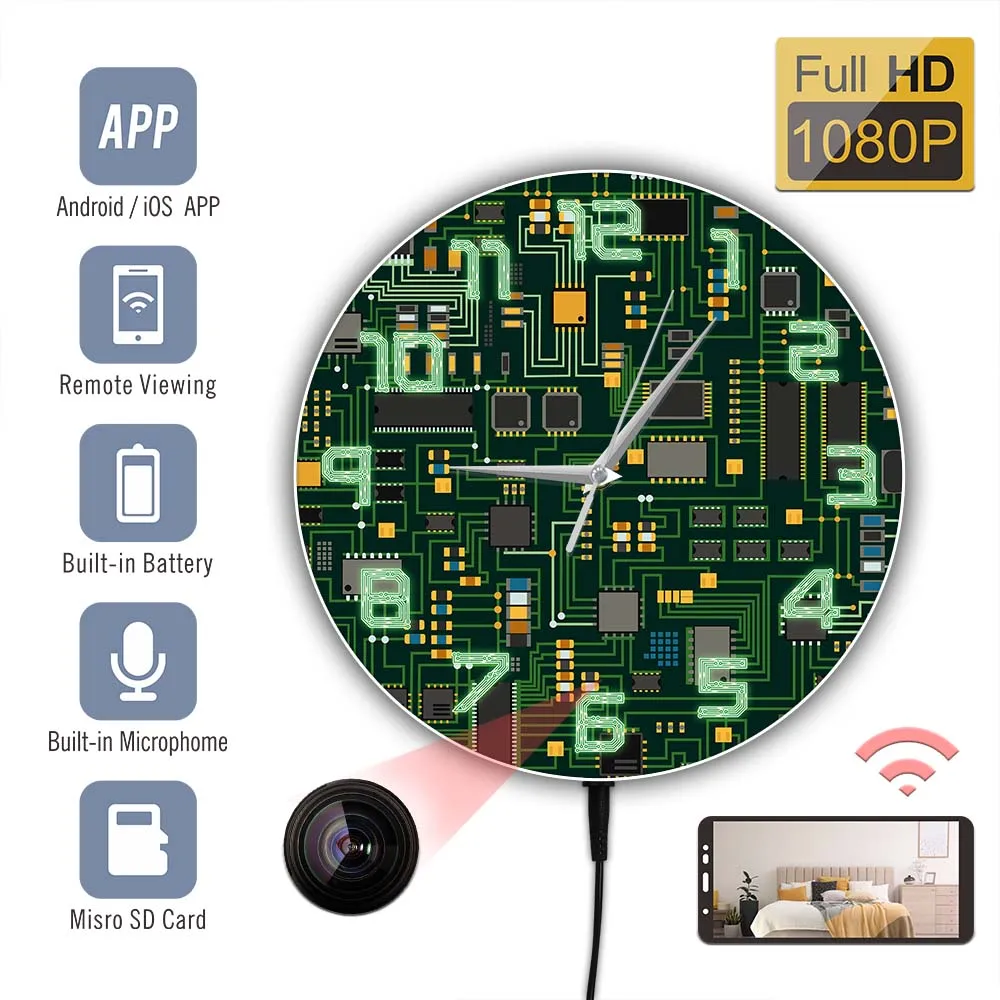 Electronic Chip Circuit Board WIFI CCTV Camera Wall Clock Nanny Cam Engineer Home Decor Computer Circuit Board Print Wall Clock
Electronic Chip Circuit Board WIFI CCTV Camera Wall Clock Nanny Cam Engineer Home Decor Computer Circuit Board Print Wall Clock