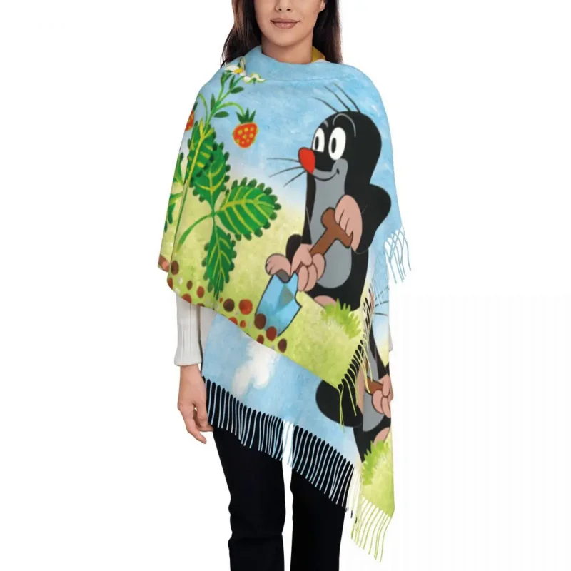 Cute Mole Digging Scarf Wrap for Women Long Winter Fall Warm Tassel Shawl Unisex Cartoon Krtek Little Maulwurf Scarves 
Cute Mole Digging Scarf Wrap for Women Long Winter Fall Warm Tassel Shawl Unisex Cartoon Krtek Little Maulwurf Scarves